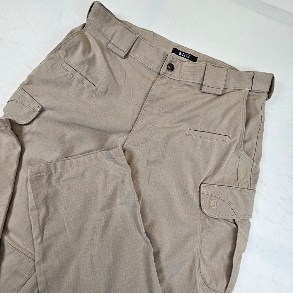 5.11 Tactical Ripstop Cargo Pants Khaki Tan Mens 36x36 Outdoor Work Trousers